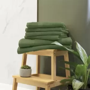 Image of Loft Combed Cotton 6 Piece Hand/Sheet Towel Set Eucalyptus
