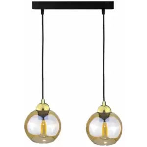 Image of Keter Ambre Bar Pendant Ceiling Light Gold, 50cm, 2x E27