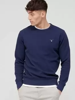 Image of Gant Waffle Sweatshirt, Evening Blue Size M Men