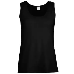 Image of Womens/Ladies Value Fitted Sleeveless Vest (Large) (Jet Black)