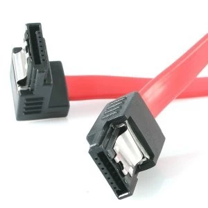 Image of 12" Latching SATA to Right Angle SATA Cable