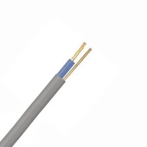 Image of Zexum Grey 1mm 14A Blue Single Core and Earth 6241Y Flat PVC/PVC Harmonised Lighting Power Cable - 5 Meter