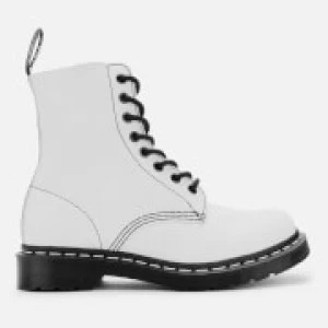 Image of Dr. Martens Womens 1460 Pascal Virginia Leather 8-Eye Boots - Optical White - UK 3