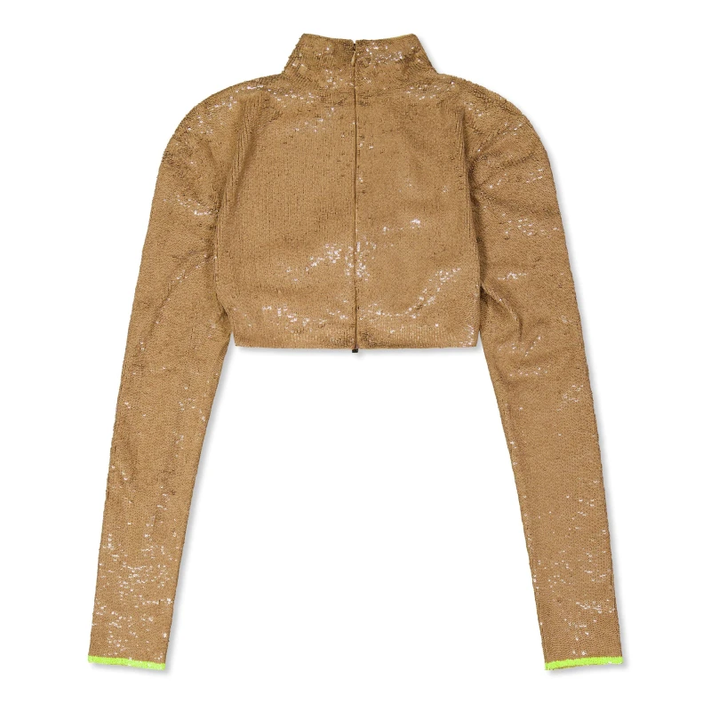 Image of Off White Womens Long Sleeve Zip Jacket Camel/Yellow female 6 (2XS)