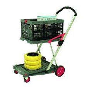 Image of Clax Folding Trolley with Folding Box GreyRed 413615