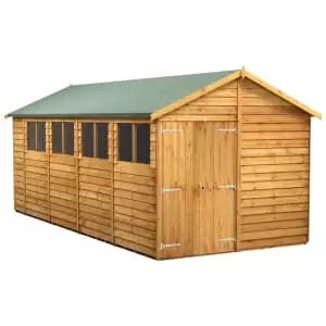 Image of Power Sheds 18 x 8ft Double Door Apex Overlap Dip Treated Shed