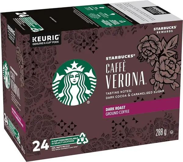 Image of Starbucks Caffe Verona Dark Roast Ground Coffee 24 Pods