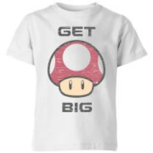 Image of Nintendo Super Mario Get Big Mushroom Kid's T-Shirt - White - 7-8 Years - White