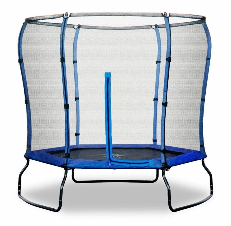 Image of Rebo 7ft Safe Jump Trampoline with Halo Safety Enclosure - Blue Blue unisex