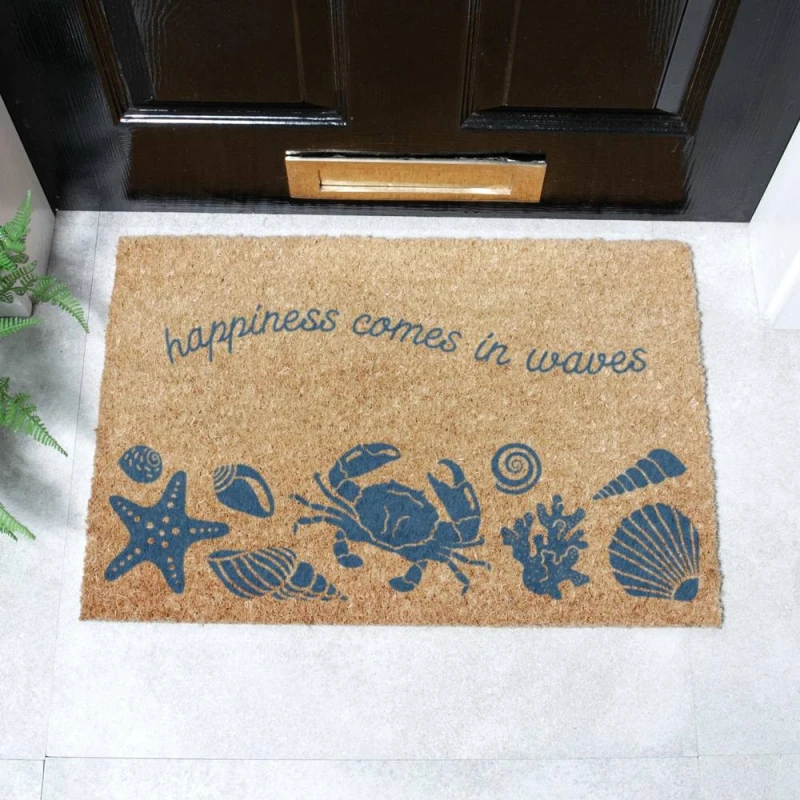 Image of Artsy Doormats Happiness Comes In Waves Doormat (60 X 40Cm)