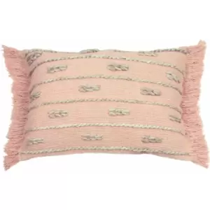 Image of Furn - Sigrid Scandi Knot Weave Cushion Cover, Cotton, Blush, 35 x 50 Cm