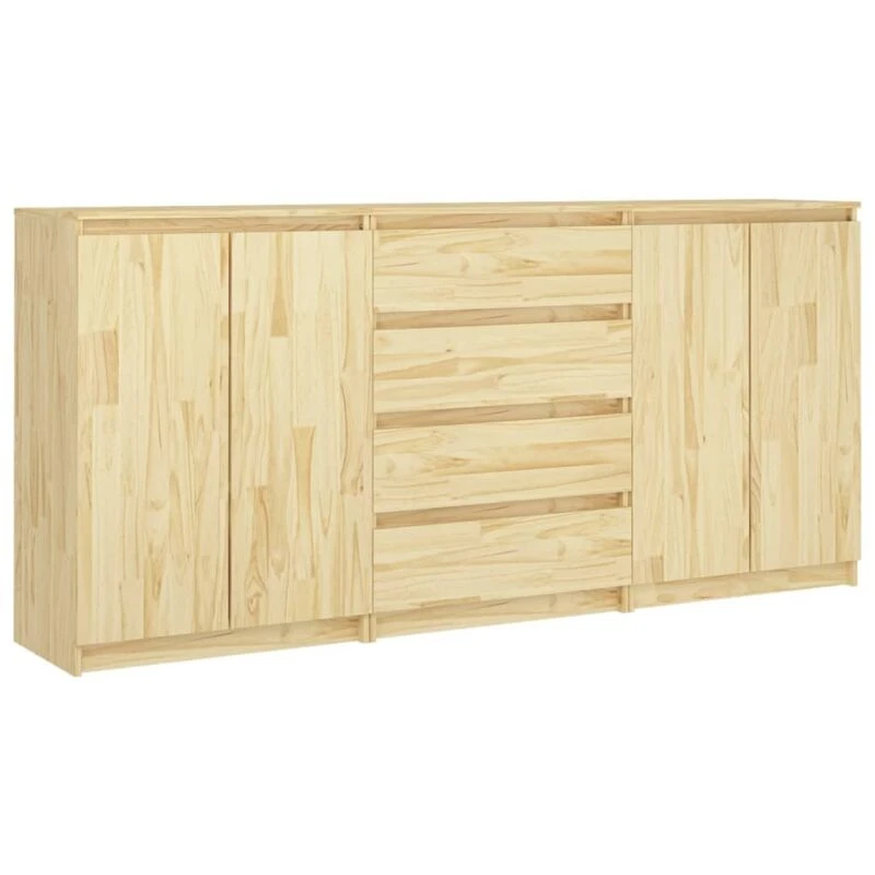 Image of VIDAXL Side Cabinets 3 pcs Solid Pinewood Vidaxl 8720286829325