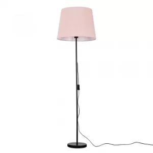 Image of Charlie Black Floor Lamp with XL Dusty Pink Aspen Shade