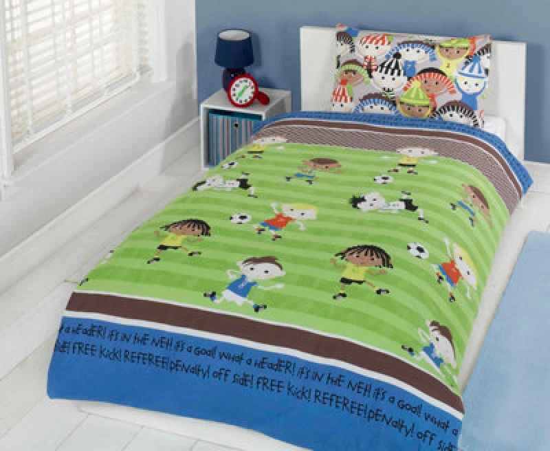 Image of Rapport Home Football Friends Duvet Set Green