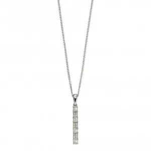 Image of 9ct Baguette Bar White Gold Pendant GP2251