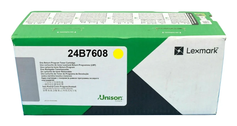 Image of Lexmark 24B7608 Yellow Return Programme Toner Cartridge (Original)
