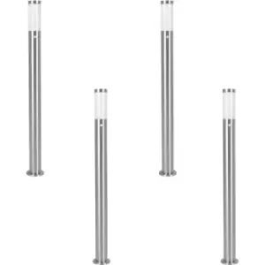 Image of 4 PACK IP44 Outdoor Bollard Light PIR Sensor Stainless Steel 1100mm Lamp Post