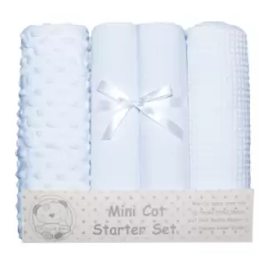 Image of Snuggle Baby Mini Cot Starter Set (4 Pieces) (One Size) (Sky Blue)