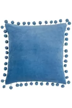 Image of Dora Square Velvet Pom Pom Polyester Filled Cushion
