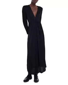 Image of The Kooples V Neck Jacquard Maxi Dress