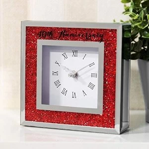 Image of Celebrations Crystal Border Mantel Clock - 40th Anniversary