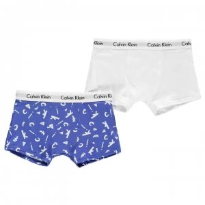 Image of Calvin Klein 2 Pack Trunks - Blu/Wht