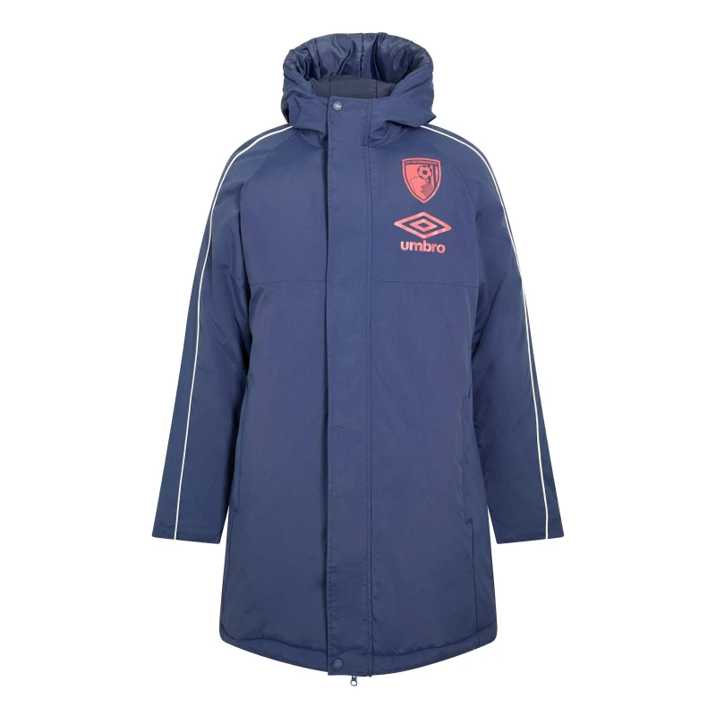 Image of Umbro Mens Bournemouth Travel 2025 2026 Long Sleeve Licensed Rain Anorak Peacoat male X Small