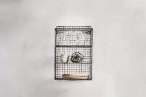 Image of Nkuku Locker Room Shelf Storage & Baskets Grey 52 x 33 x 16 cm