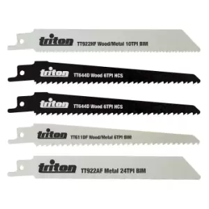 Image of Triton 954242 Recip Saw Blade Set 5pce 150mm