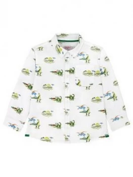Image of Cath Kidston Boys Dino Long Sleeve Shirt - Ivory