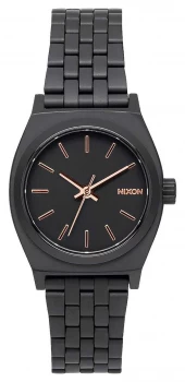 Image of Nixon Small Time Teller All Black / Rose Gold Black IP Watch