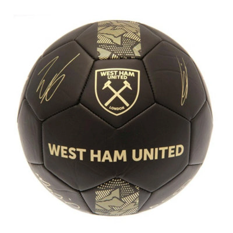 Image of West Ham United Fc Signature Football Matt Black/gold (1)