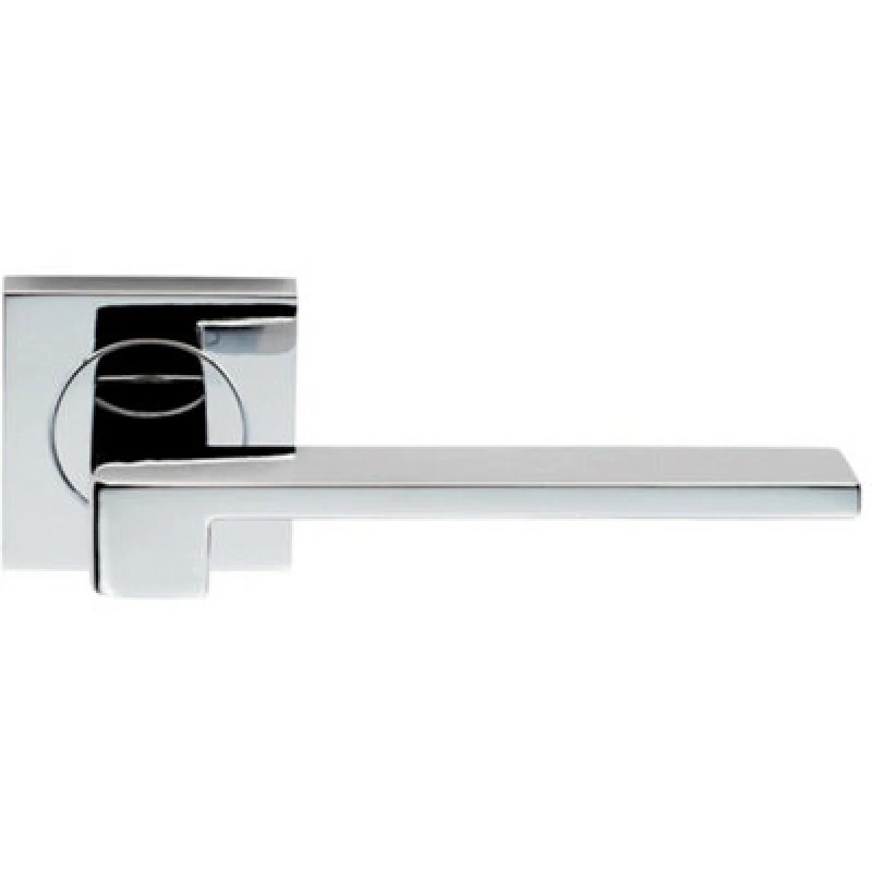 Image of Loops PAIR Flat Squared Bar Handle on Square Rose Concealed Fix Polished Chrome Multi