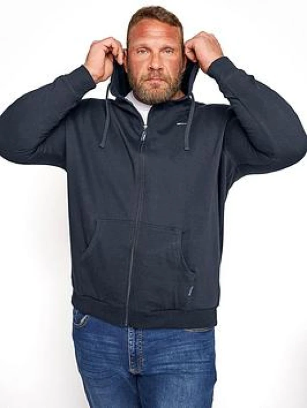 Image of BadRhino BadRhino Men Zip Through Hoodie in Dark Navy Size: 2X-large Dark Navy XXL Male 5057147763669