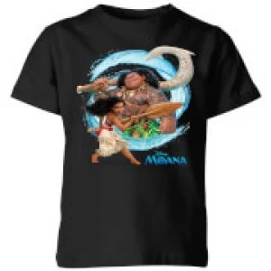 Image of Moana Wave Kids T-Shirt - Black - 3-4 Years