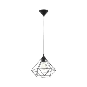 Image of Hanging Ceiling Pendant Light Black Wire Cage 1x E27 Hallway Feature Lamp