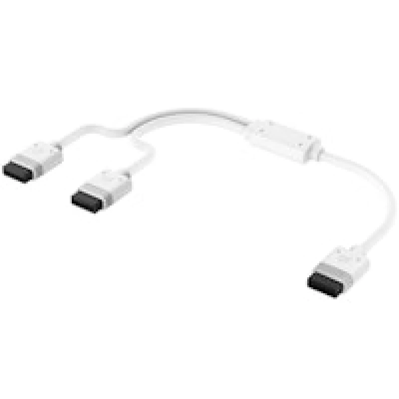 Image of CORSAIR iCUE LINK Cable, 1x 600mm Y-Cable with Straight connectors, White