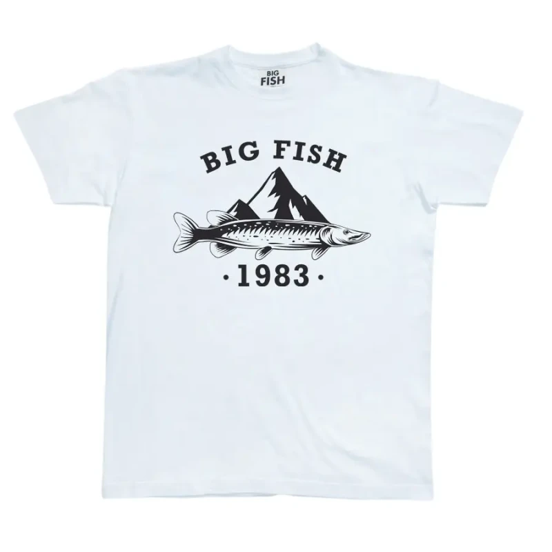Image of Big Fish T-Shirt Big Fish Pike Moutain Blanc Male L TEE-PRINT--PIKEMOUNTAIN-WHITE-L