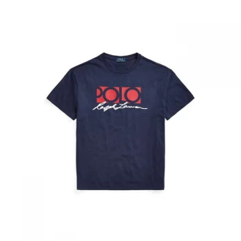Image of Polo Ralph Lauren Bold Logo T Shirt - Newport Navy