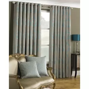 Image of Riva Home Renaissance Ringtop Curtains (66x90 (168x229cm)) (Turquoise)