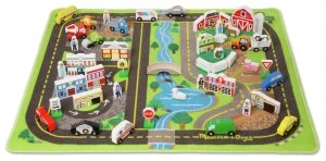 Image of Melissa and Doug Deluxe Road Rug Play Set
