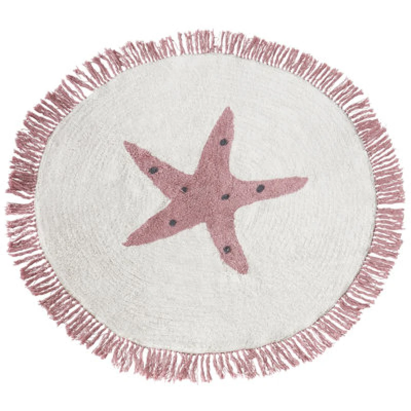 Image of Beliani Kids Rug Stars Off-White 120 Cm Cotton