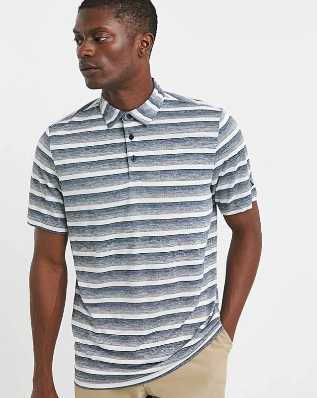 Image of adidas Golf adidas Golf Two Colour Stripe Polo Navy Male S34/37 AG57101