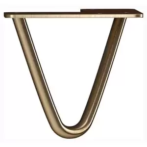 Image of Rothley 100mm 2 Pin Hairpin Leg - Antique Brass - Set of 4