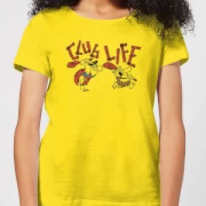 Image of The Flintstones Club Life Womens T-Shirt - Yellow - S