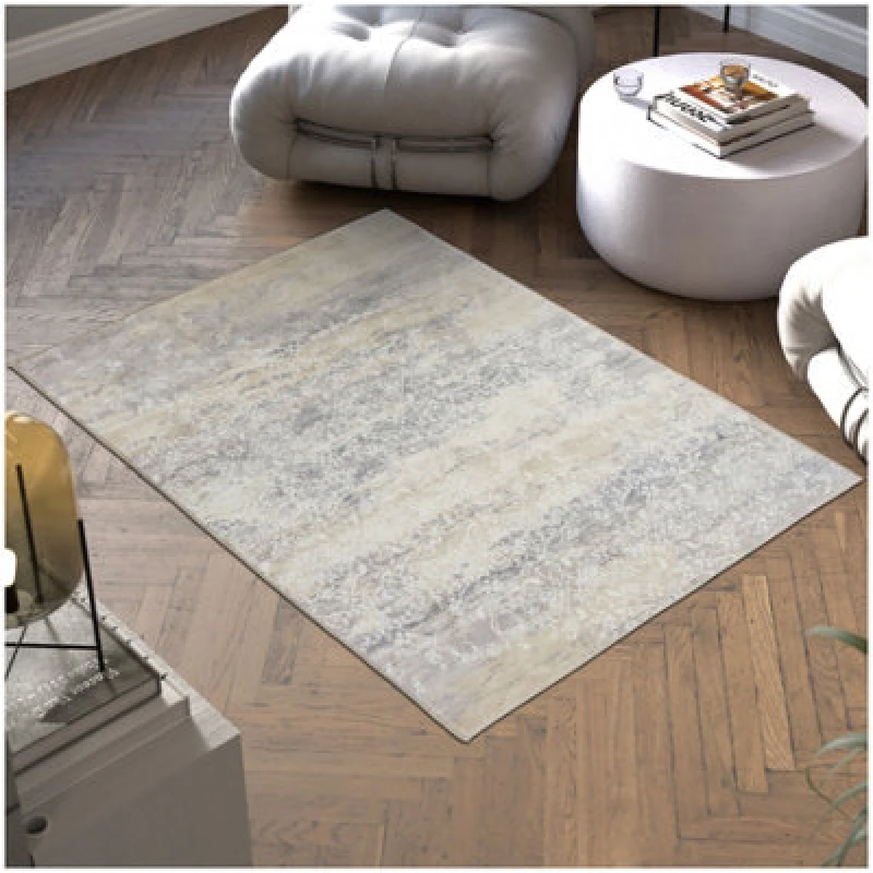 Image of Tectake Washable Rug Dalia - Various Sizes, Faded Pattern, Easy-Care Short Pile, Non-Slip 120 X 170 Cm - Beige