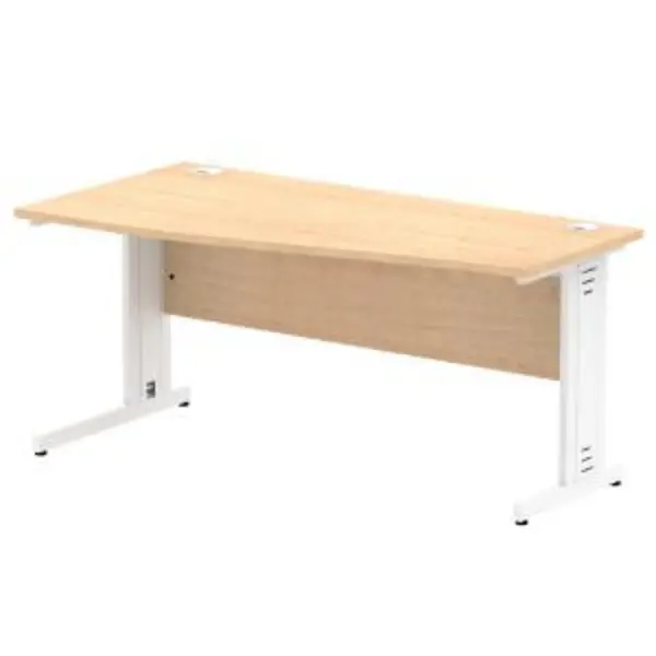 Image of Impulse 1600600 Left Hand White Cable Managed Leg Wave Desk Maple DYNMI003062