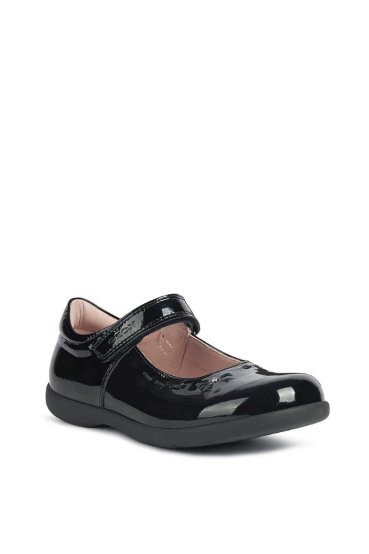Image of Geox Girls Naimara Ballerina Mary Jane School Shoes UK Size 1.5 (EU 34) Black Patent GEO017-BLKPT-1.5