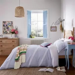 Image of Joules Diagonal Clipped Weave Cover Set - Blue