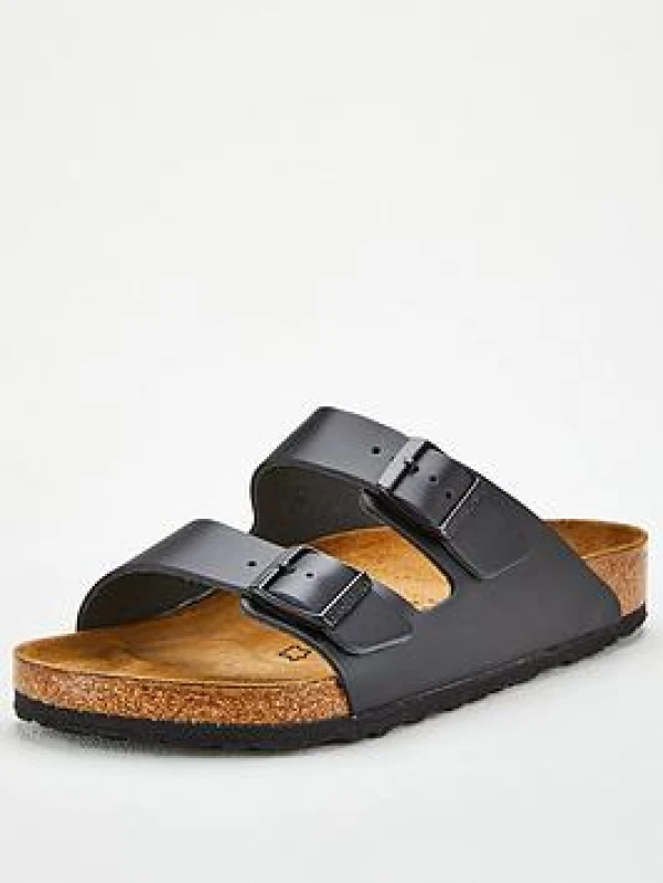 Image of (7.5 UK 41 EU 8 US) Birkenstock Arizona Black Leather Mens Regular Fit Sandals